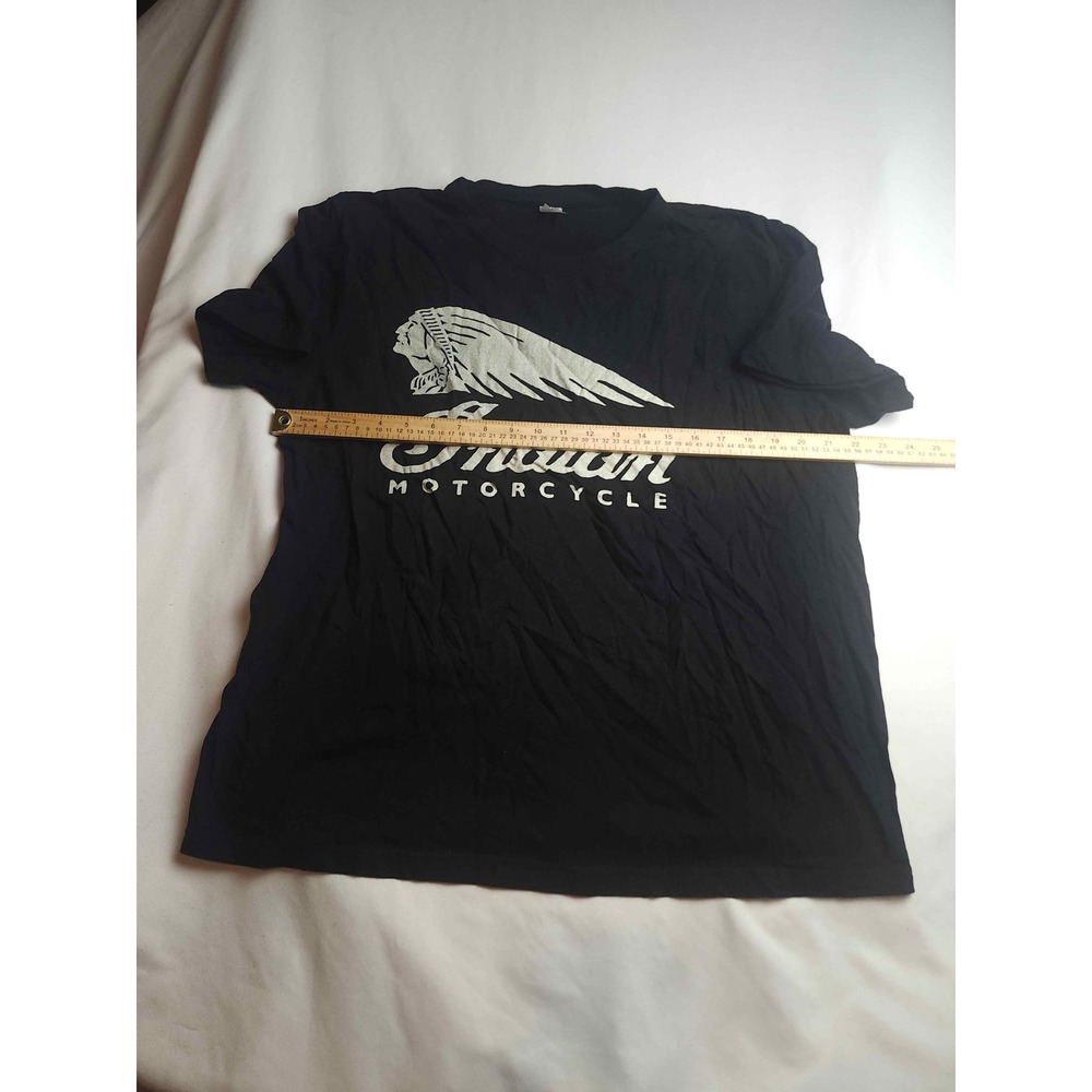 Indian Motorcycle Graphic T-Shirt Black Cotton XL Mens Short Sleeve - Picture 3 of 7